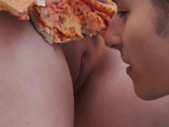 Babe used pizza as bikini eaten by man and earned money