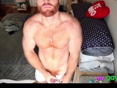 Ginger Hunk Seth Forena Bed Jerks his Cock Until He Cums