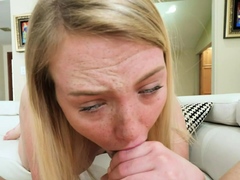 ShesNew - Amateur Gets Cum On Her Freckles