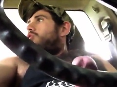 Str8 Muscle With Big Blue Eyes Precum In Car 2