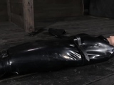 Wicked doxy tears up during her fur pie torture session