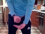 Cumming in my New Kitchen with my Big Cock
